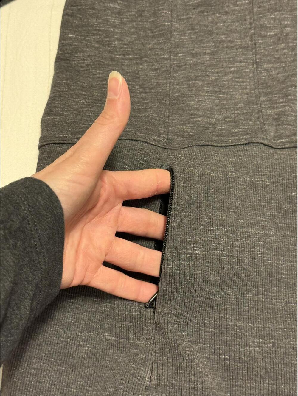 Athleta Gray Heather Fleece Lined Full Zip Jacket Women's XL - Picture 8 of 8